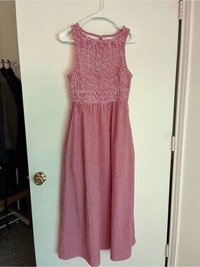 Cotton midi smoke dress